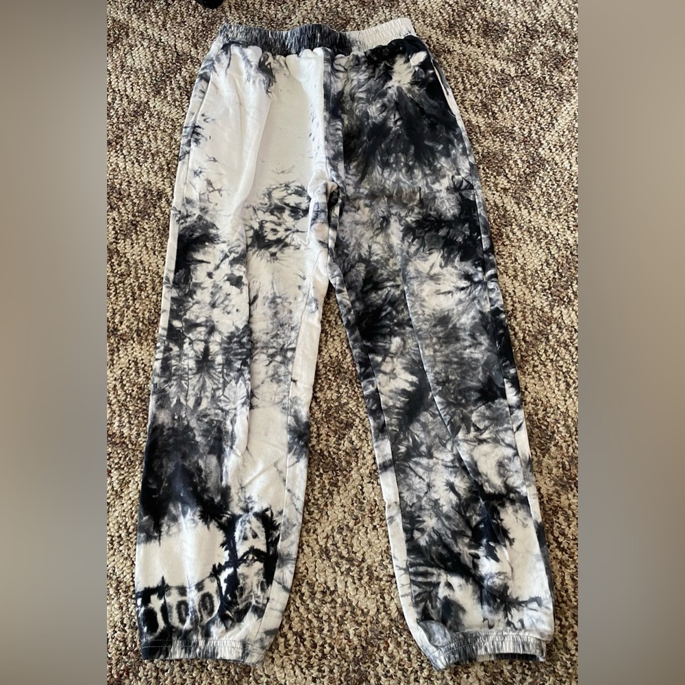 Black and White Tie-dye Sweatpants